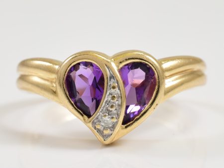 Amethyst & Diamond Ring | 0.40ctw, 0.01ct | SZ 6 | Online