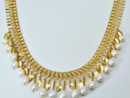 18K Yellow Gold Filigree Peal Necklace | 16 | Online Hot Sale