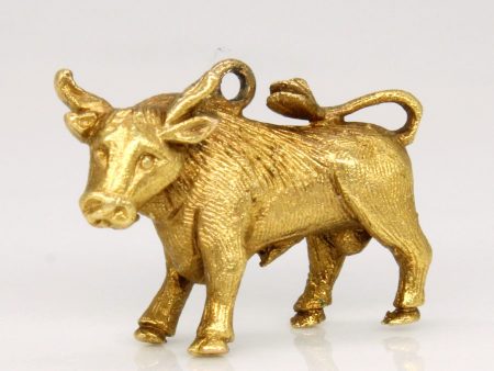 9k Yellow Gold Bull Charm Online Hot Sale