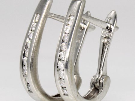 Channel Set Diamond Hoop Earrings | 0.18ctw | Online Sale