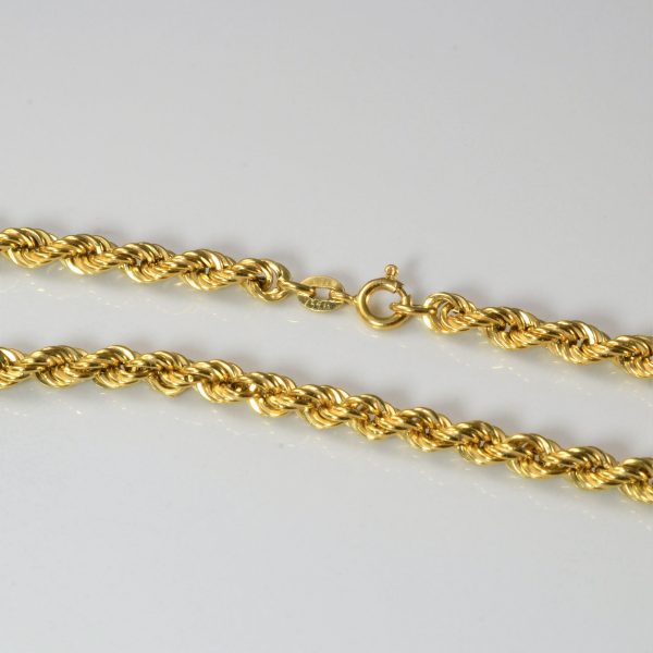 18k Yellow Gold Rope Chain | 28 | Online now