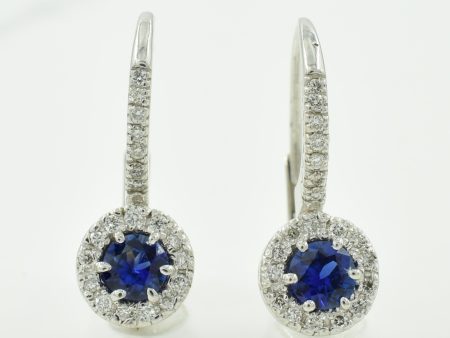 Blue Sapphire & Diamond Shepard s Hook Earrings | 0.44ctw, 0.20ctw | Online now