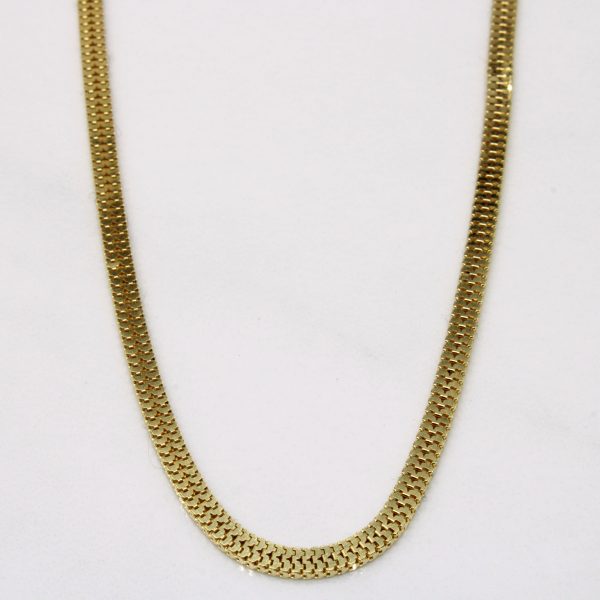 18k Yellow Gold Flat Link Chain | 19  | Online now