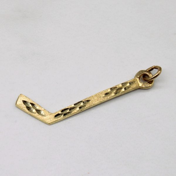 10k Yellow Gold Hockey Stick Charm Hot on Sale