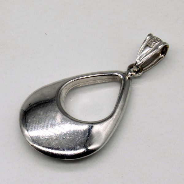 14k White Gold Teardrop Pendant Online now