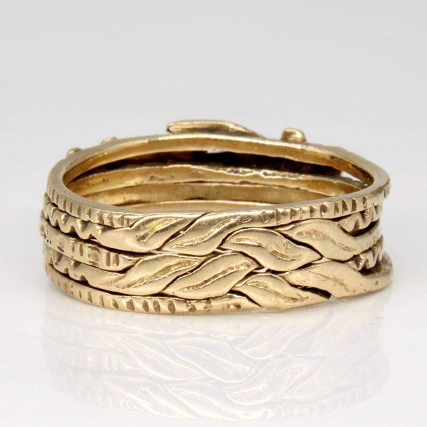 10k Yellow Gold Hand Holding Puzzle Ring | SZ 7 | Cheap