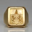 18k Yellow Gold Family Crest Signet Ring | SZ 10 | Online Sale