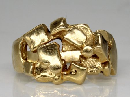 14k Yellow Gold Abstract Ring | SZ 10.25 | Online now