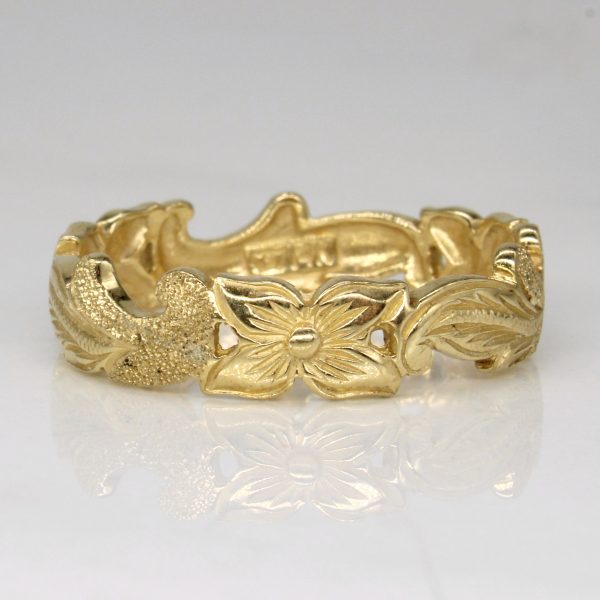 14k Yellow Gold Floral Ring | SZ 11.25 | Sale