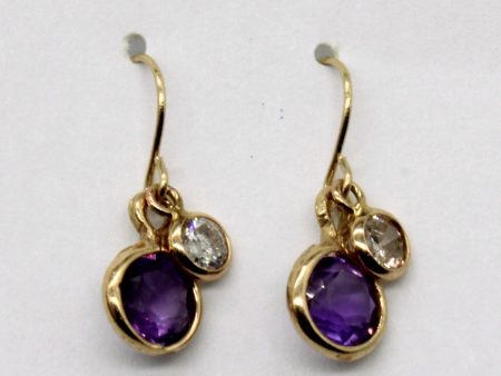 Amethyst & Diamond Drop Earrings | 0.70ctw, 0.25ctw | on Sale