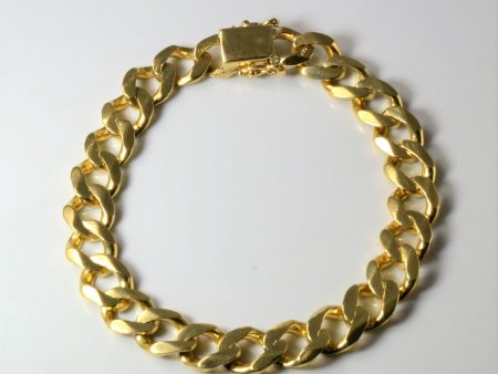 Yellow Gold Curb Link Chain Bracelet | 8 | For Sale