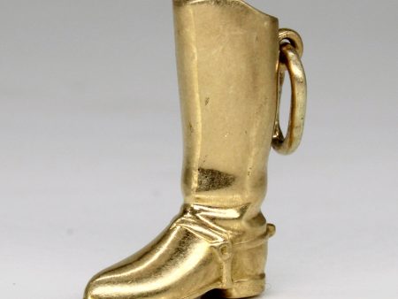 14k Yellow Gold Riding Boot Charm Online now