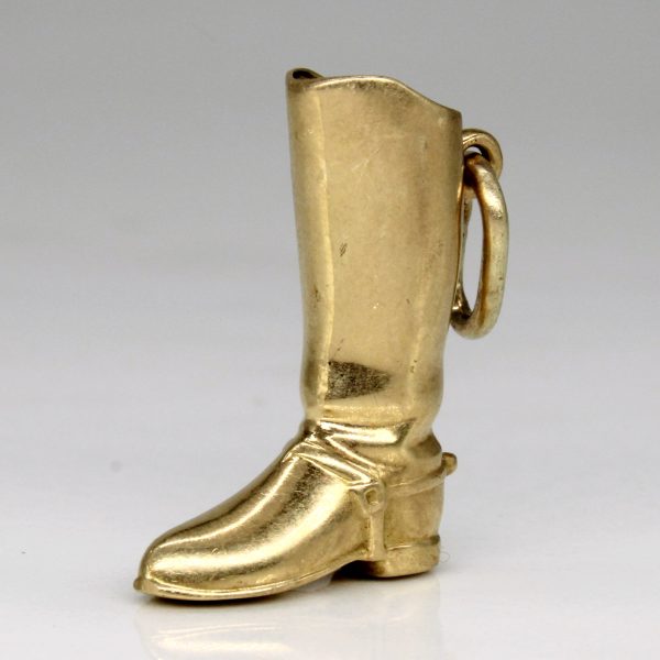 14k Yellow Gold Riding Boot Charm Online now