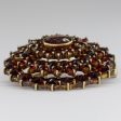 14k Garnet Antique Bohemian Cluster Brooch  | 6.24 ctw  | Sale