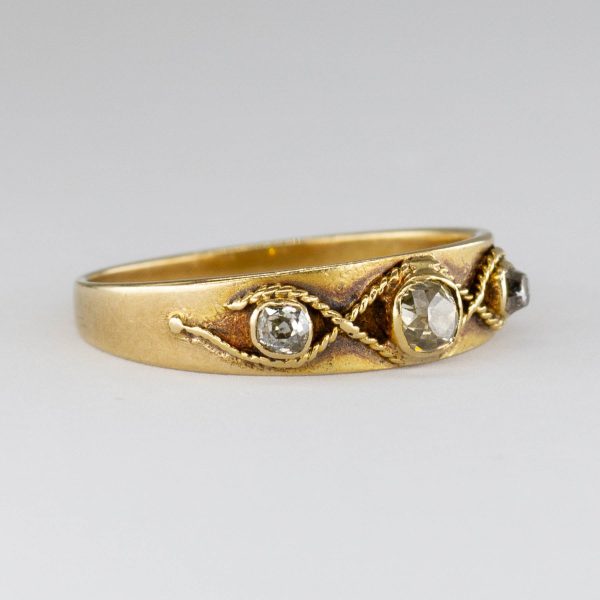 Antique Old Mine Three Stone Diamond Ring | 0.28ctw | SZ 6.25 | Sale