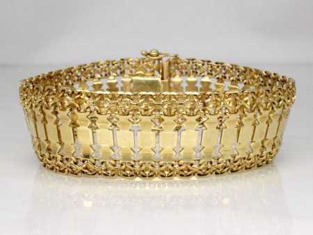 14k Yellow Gold Wide Bracelet | 9  | Sale