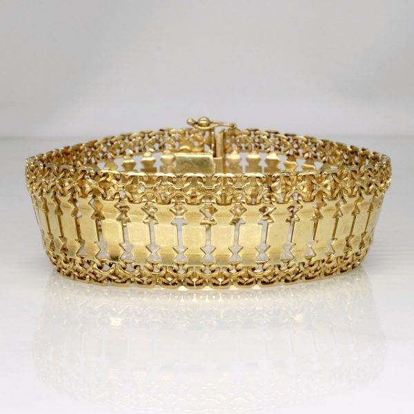 14k Yellow Gold Wide Bracelet | 9  | Sale