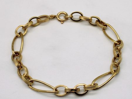 18k Yellow Gold Unique Link Bracelet | 8  | Discount