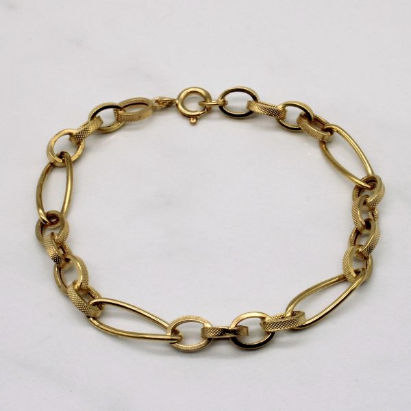 18k Yellow Gold Unique Link Bracelet | 8  | Discount