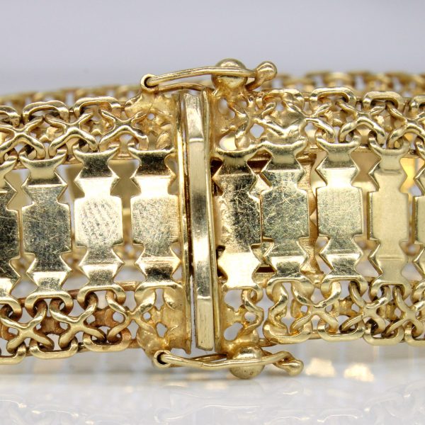 14k Yellow Gold Wide Bracelet | 9  | Sale