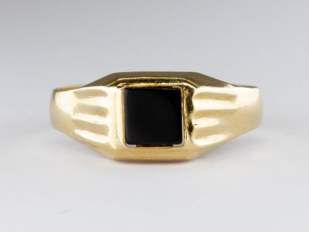 Black Onyx 18k Ring | 0.15ct | SZ 7.75 | Cheap