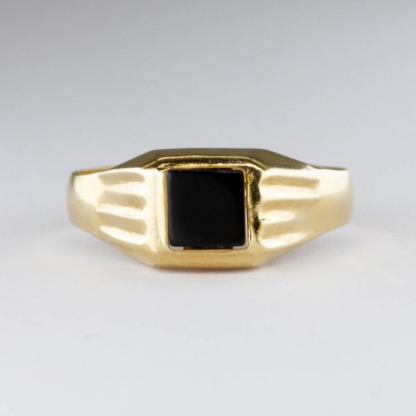 Black Onyx 18k Ring | 0.15ct | SZ 7.75 | Cheap