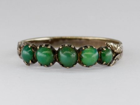 Vintage Green Turquoise Five Stone Ring | 0.5ctw | SZ 6.25 | Online