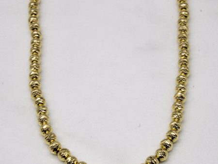 18k Yellow Gold Beaded Chain | 17  | For Discount