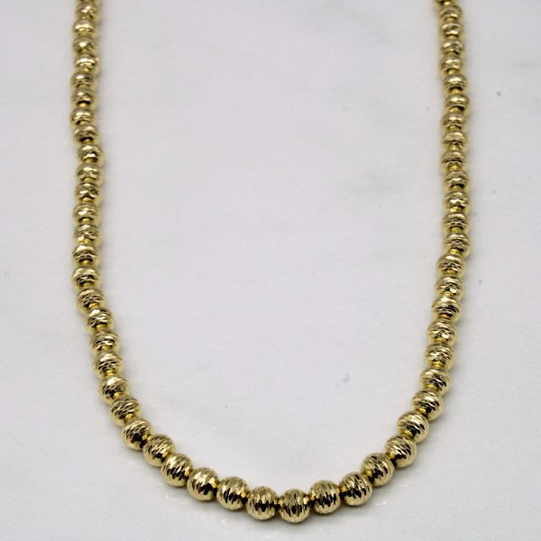 18k Yellow Gold Beaded Chain | 17  | For Discount