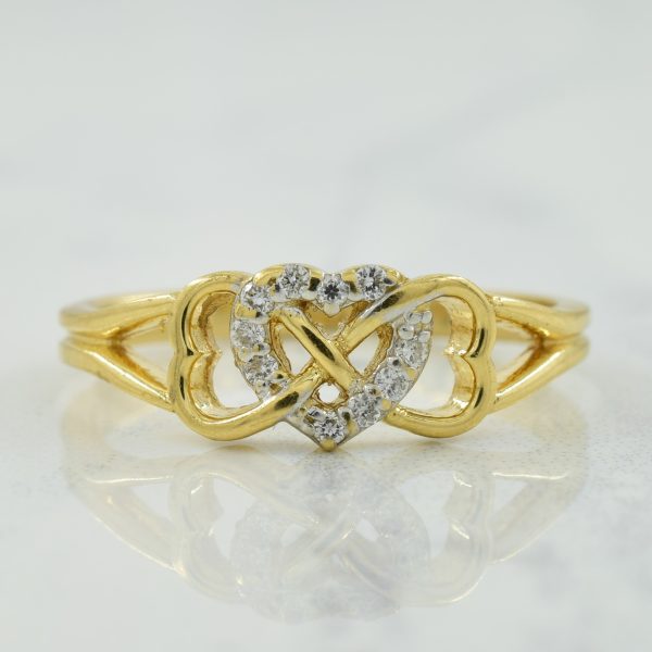 Diamond Heart Ring | 0.09ctw | SZ 9 | For Cheap