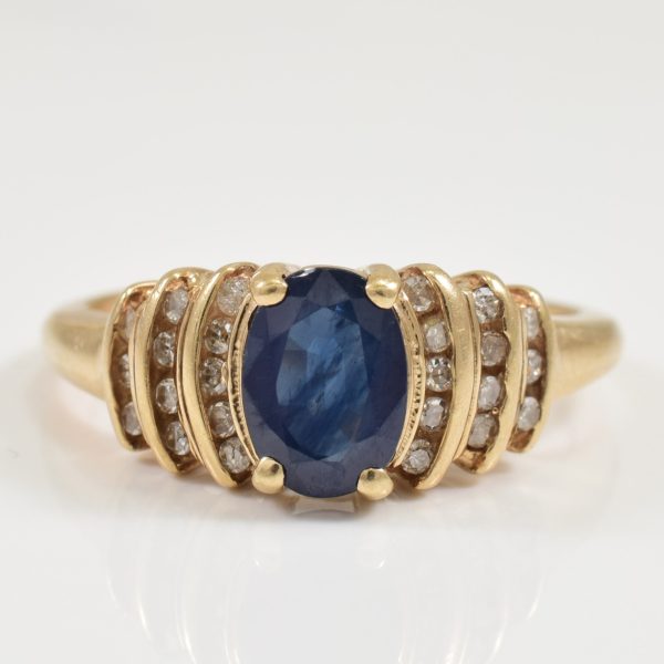 Blue Sapphire & Diamond Ring | 1.00ct, 0.24ctw | SZ 6.75 | Online