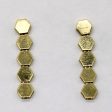 18k Yellow Gold Honeycomb Drop Earrings For Discount