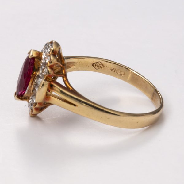 14k Yellow Gold Ruby and Diamond Ring | 0.76ct, 0.27ctw | Sz 6.5 Hot on Sale