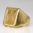 18k Yellow Gold Family Crest Signet Ring | SZ 10 | Online Sale