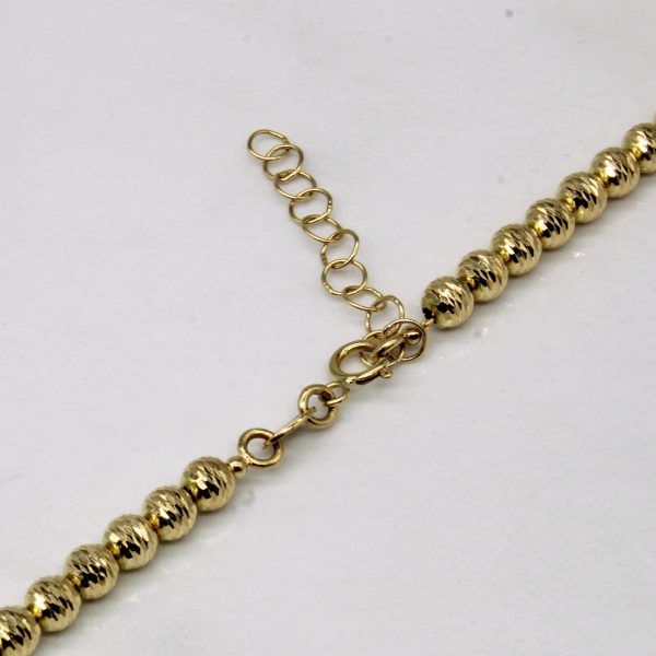 18k Yellow Gold Beaded Chain | 17  | For Discount