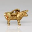 18k Yellow Gold Bull Pendant on Sale