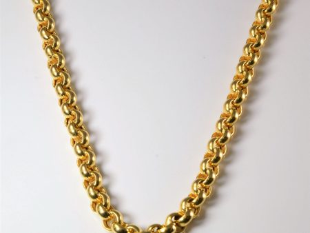 Yellow Gold Rolo Link Chain | 18 | Fashion