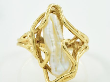 Baroque Cultured Pearl Ring | 1.50ct | SZ 6 | Hot on Sale