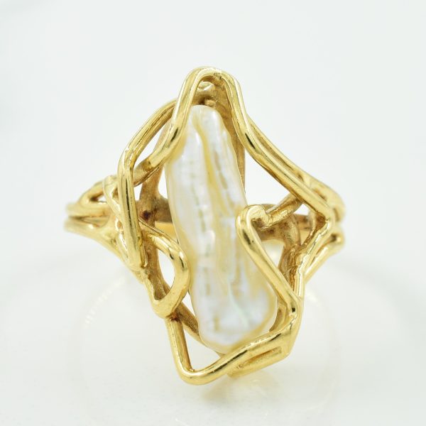 Baroque Cultured Pearl Ring | 1.50ct | SZ 6 | Hot on Sale