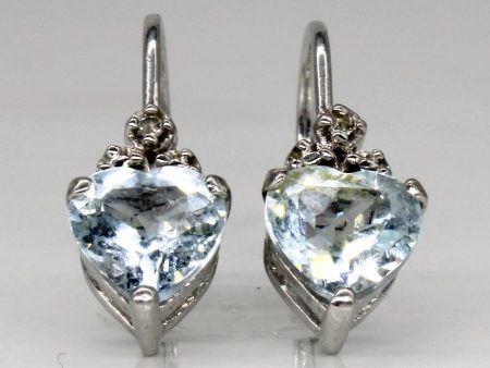 Aquamarine & Diamond Huggie Earrings | 1.50ctw, 0.01ctw | Online