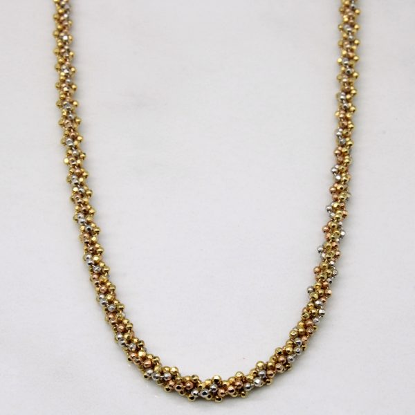 18k Tri Tone Gold Bead Chain | 20  | Online Sale