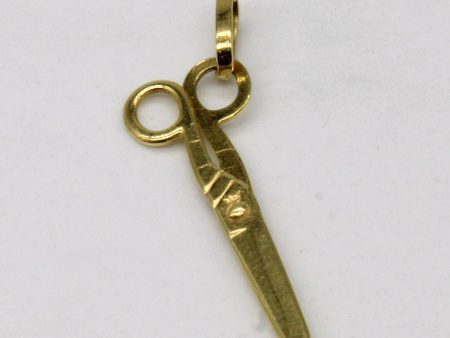 18k Yellow Gold Scissor Pendant Online Sale