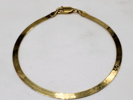 18k Yellow Gold Herringbone Bracelet | 7.5  | Cheap