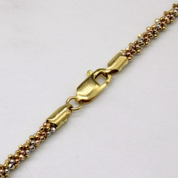 18k Tri Tone Gold Bead Chain | 20  | Online Sale