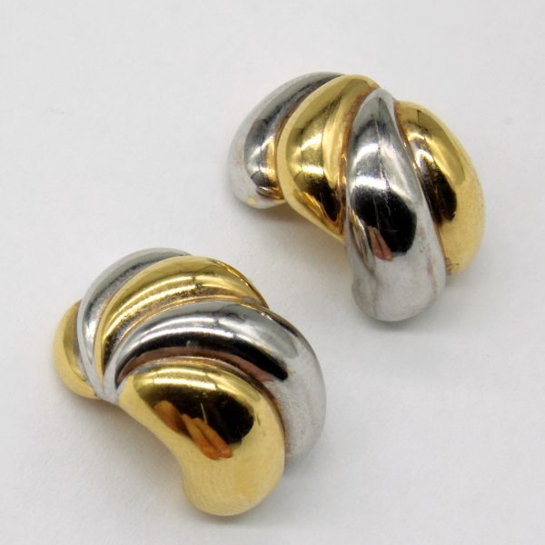 18k Two Tone Gold Earrings Fashion