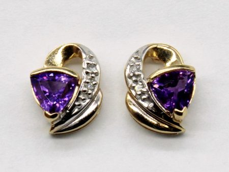 Amethyst & Diamond Earrings | 0.70ctw, 0.02ctw | Hot on Sale