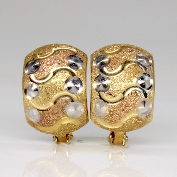 18k Tri Tone Gold Earrings on Sale