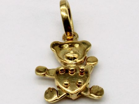 18k Yellow Gold Bear Pendant Fashion