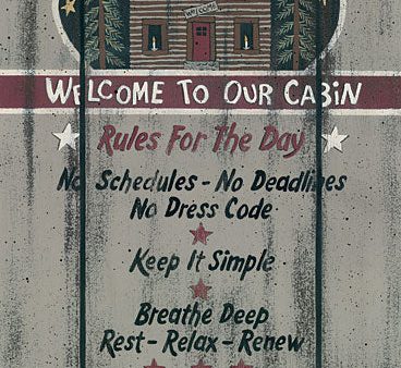 LS1542 - Cabin Rules for the Day - 12x18 For Cheap